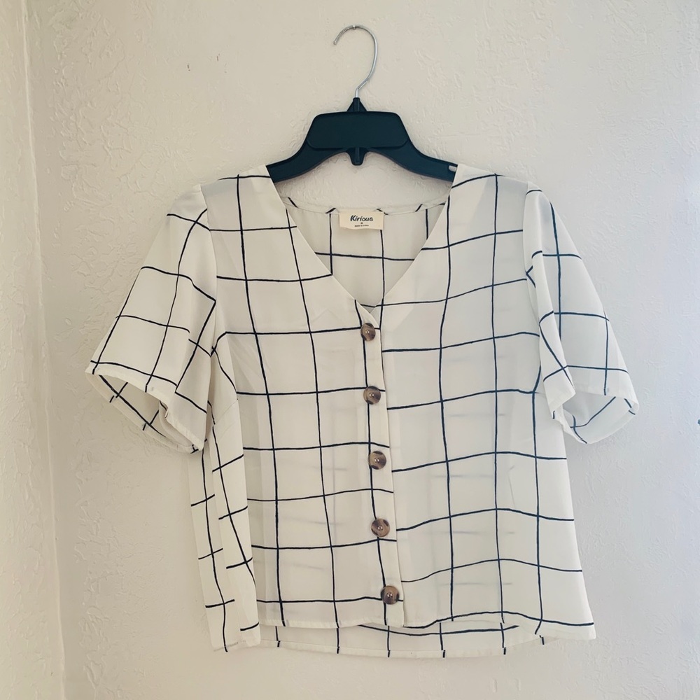 Short Sleeve Button Down Top
